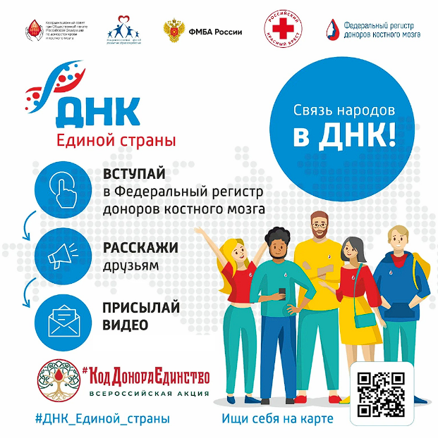 Связь народов в ДНК: ФМБА России запустило спецпроект по развитию донорства костного мозга #ДНК_Единой_страны»